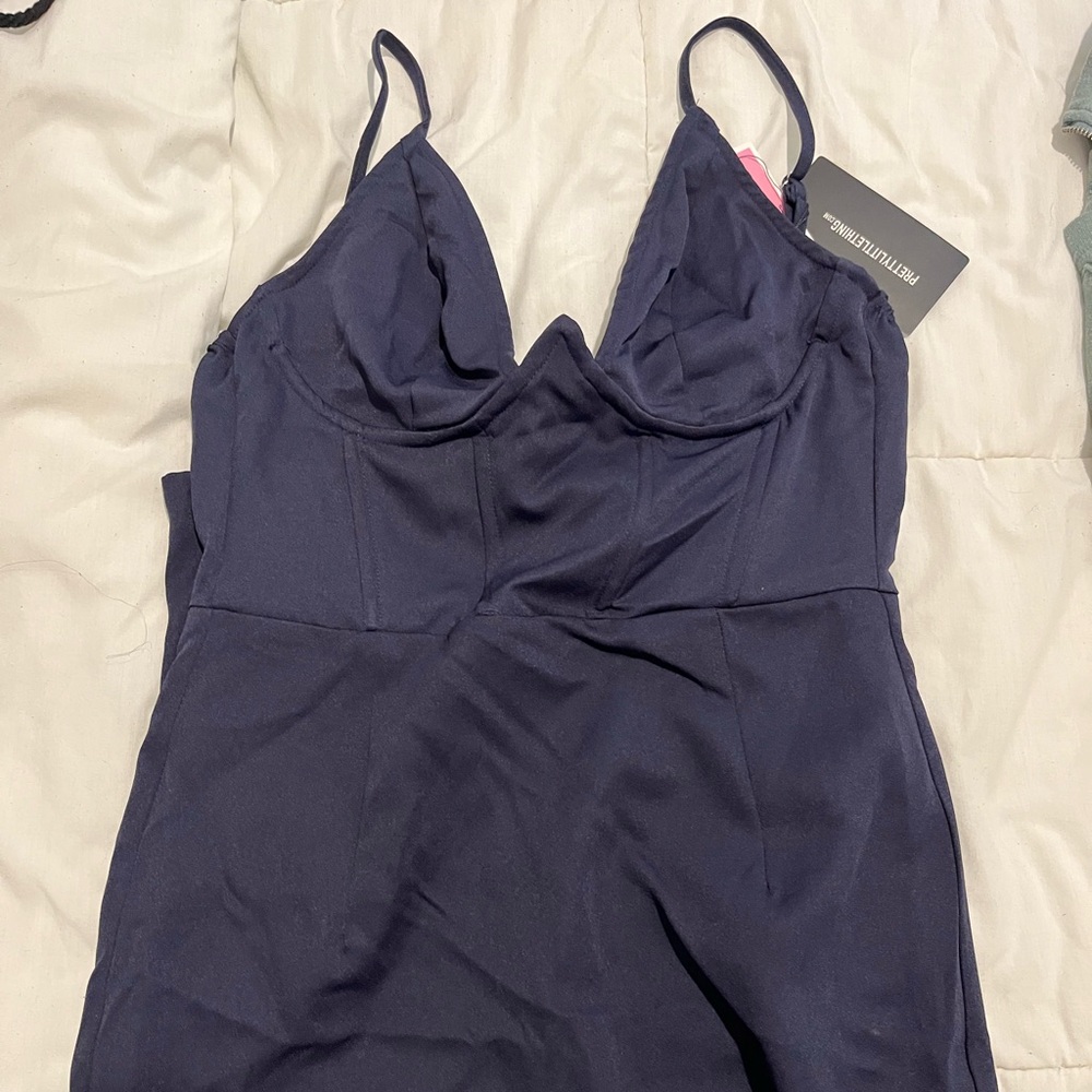 PLT Navy MIDI Dress - Picture 1 of 1